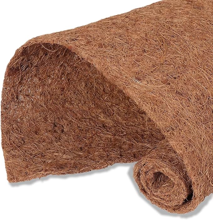 MIOHNAN Natural Coco Coir Fiber Liner Roll Sheet, Coconut Fiber Pad, Coconut Husk Liners Mat for Planters Baskets, DIY Moss Pole - 12x48 inch