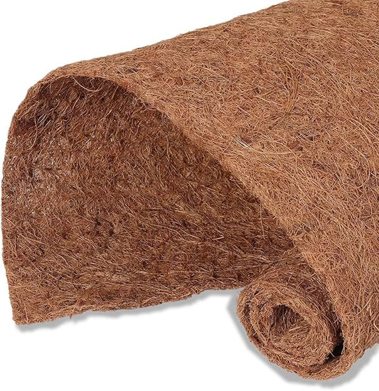 MIOHNAN Natural Coco Coir Fiber Liner Roll Sheet, Coconut Fiber Pad, Coconut Husk Liners Mat for Planters Baskets, DIY Moss Pole - 12x48 inch