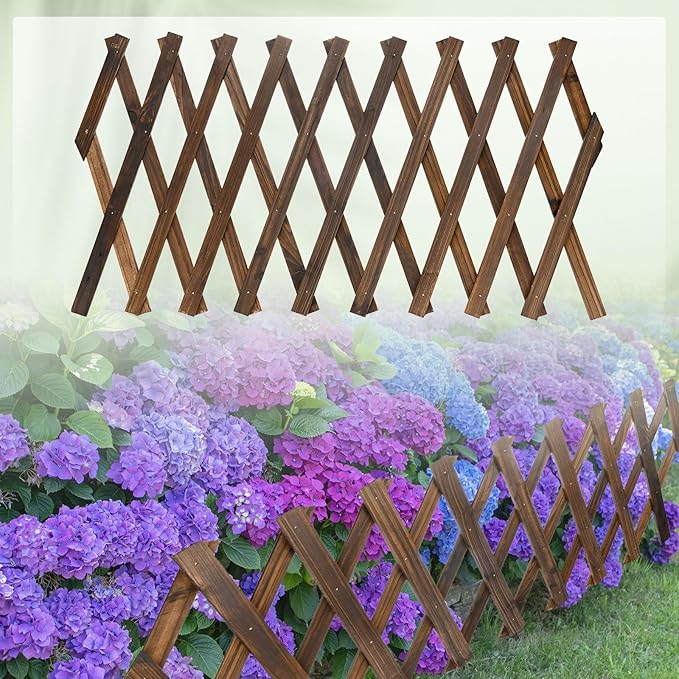 1-Pack Expandable Willow Trellis, 12" x 75" Wooden Lattice Panels Wall Fence for Outdoor Yard Climbing Plants Vine Balcony Patio Decor, Expandable Plant Support Trellis