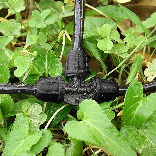 Upgraded 1/4" Drip Irrigation Tee Fittings：24 Pieces Leak Free Lock Barbed 3 Way Tee Connectors for 1/4 Inch Irrigation Tubing Quick Connect Parts for Garden Landscape System