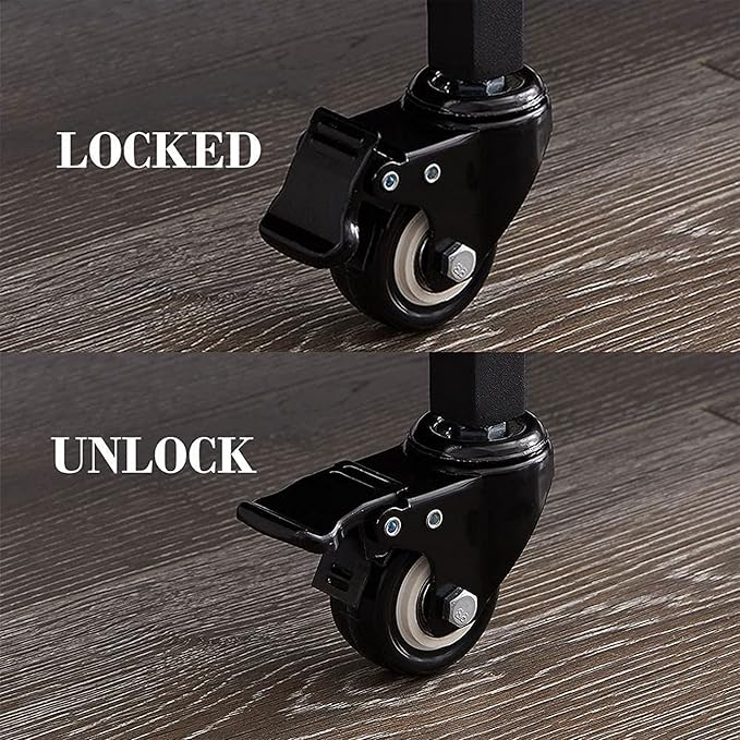 LVB Bar Cart with Wine Rack, 2 Tier Kitchen Cart on Wheels, Industrial Wood and Metal Portable Coffee Cart Table for Home, Rustic Modern Mobile Rustic Rolling Serving Cart with Shelves, Dark Oak