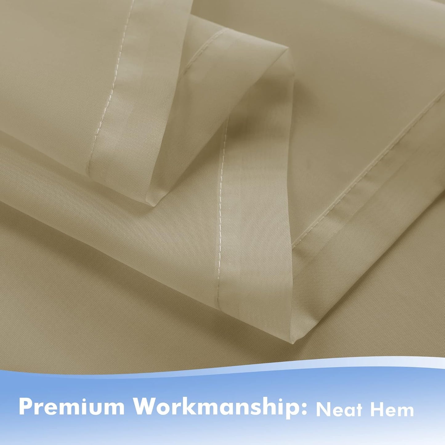 HolidayIdeas Outdoor Sheer Curtains for Patio Waterproof, 4 Panels - 54 x 120 Inch - Light Filtering Voile Outside Curtains Grommet Drapes for Front Porch, Gazebo, Pergola, Backyard, Linen Color