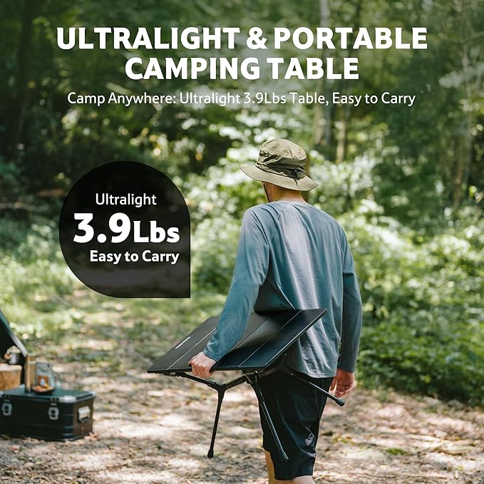 Naturehike YL01 Portable Camping Table, Lightweight Folding Backpacking Table for Camping, Hiking, Tailgating, Picnics, Beach, Travel