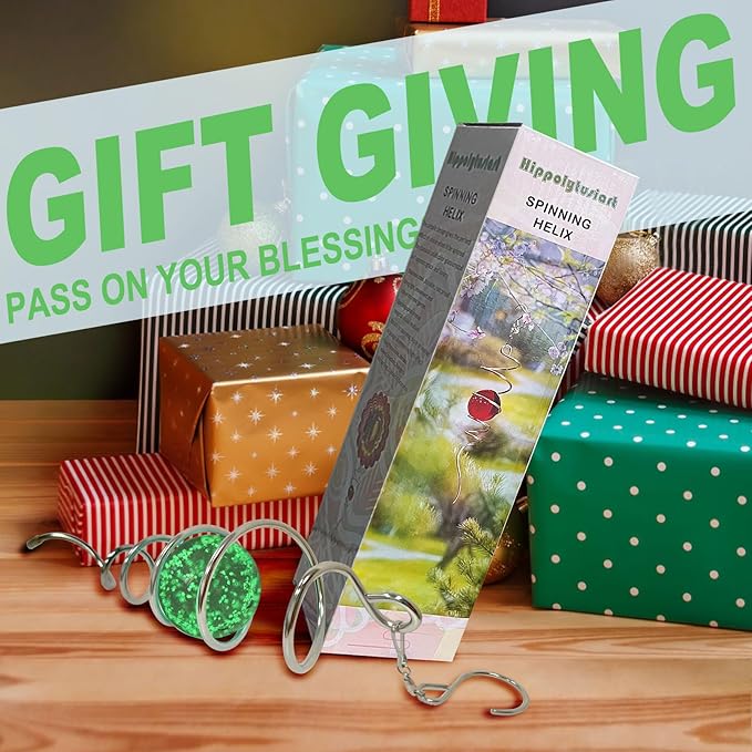 Glow in The Dark Gazing Ball Spiral Tail,Wind Spinner Tail Yard Art Decor,Hanging Rotating Sun Catcher Wind Spinners Stabilizer,Indoor Outdoor Garden Decoration Christmas Ornament-13in