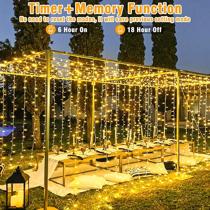 66ft 200 LED String Lights Indoor Clear Wire, 8 Modes Warm White Christmas String Lights Plug in Fairy Lights for Bedroom, Waterproof Twinkle Light for Classroom Tree Holiday Christmas Decorations