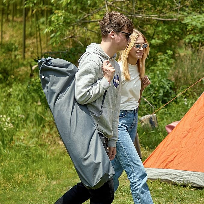 Portal Large Hammock Camping Chair Folding Rocking Chairs Portable Swinging Chair Wide Seat for Outdoor Lawn Patio Garden,Support 350 lbs, Grey