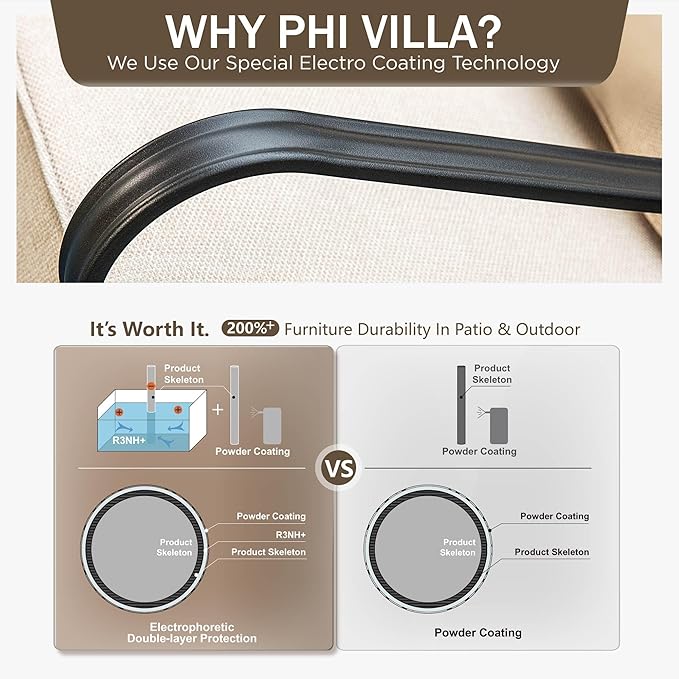 Patio Furniture Set with 56" Fire Pit Table, Premium Outdoor Wicker Metal Frame Furniture with Upgraded Waterproof Thick Cushions for Porch, Poolside, Deck, and Yard （8 Pieces,Beige）