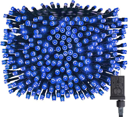 Christmas String Lights 66Feet 200 LED Twinkle Fairy Lights String with 8 Light Modes for Christmas Trees Garland Wreath Wedding Indoor Outdoor Holiday Decorations - Blue