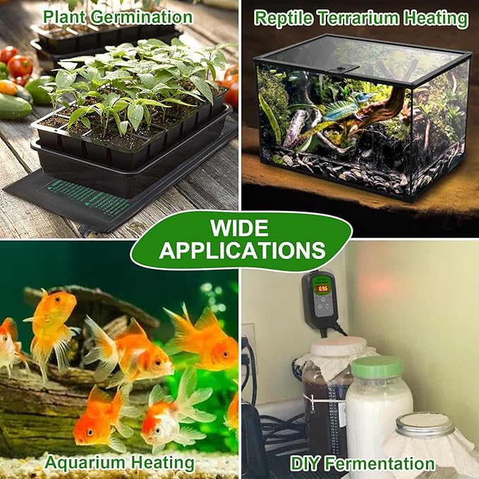 Seedling Heat Mat, 10"x 20.75" Plant Heating Pad for Home Gardening Seed Starting, MET Certified Waterproof Durable Germination Station Heat Mat