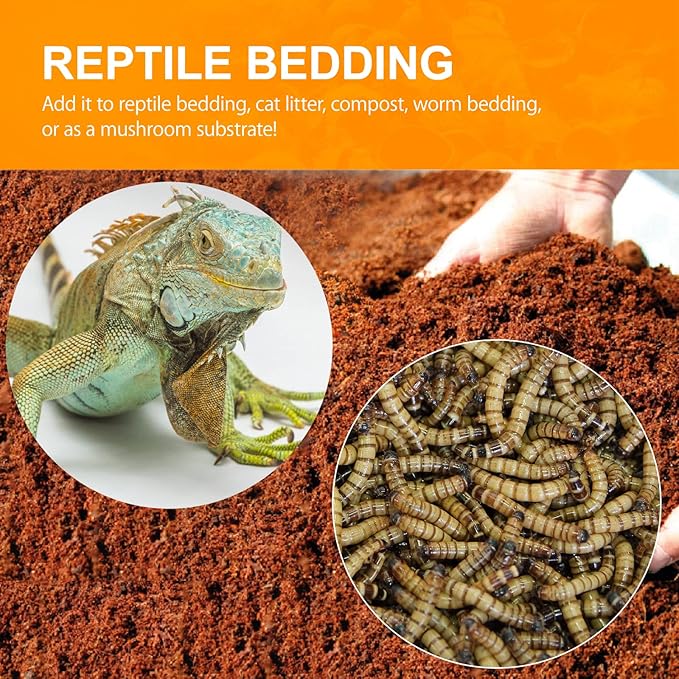 Premium Coco Coir Brick, 11Lbs High Nutrient Compressed Coconut Soil, OMRI 100% Organic Low EC & PH Balanced Potting Soil for All Plants Gardening, Hydroponics and Reptile Substrate 1-Pack