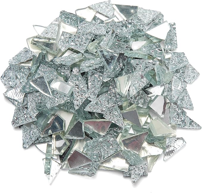 Silver Mixed Irregular Mosaic Glass Mosaic Tiles Pieces, 300g Mosaic DIY Set Adult Mosaic Set, Mosaic Craft Supplies Mosaic Making Supplies
