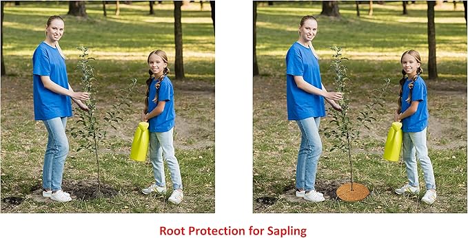 Deepthi 18-Inch Coco Coir Mulch Mats – Pack of 3 Natural Coconut Fiber Discs – Tree Ring Guards, Pot Covers, Sapling Root Protection, Weed Barrier, Moisture Retention for Garden & Potted Plants