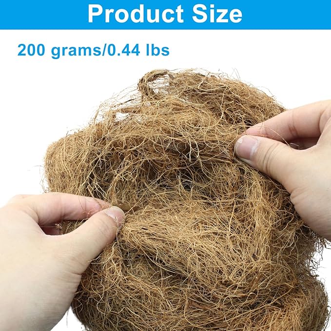 1 Pack Coconut Husk Fiber, 0.44 pounds Natural Coconut Shell Fiber Silk for Pot Plants, Orchids