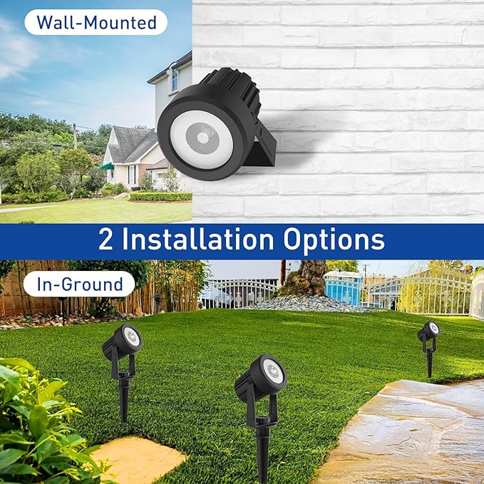 T-SUNUS Halloween Solar Spot Lights Outdoor Color Changing, Landscape Spotlights RGB Lighting Waterproof IP65 9.8ft Cable for Christmas Patio Pathway Yard Garden Wall Holiday Decoration (Multi-Color)