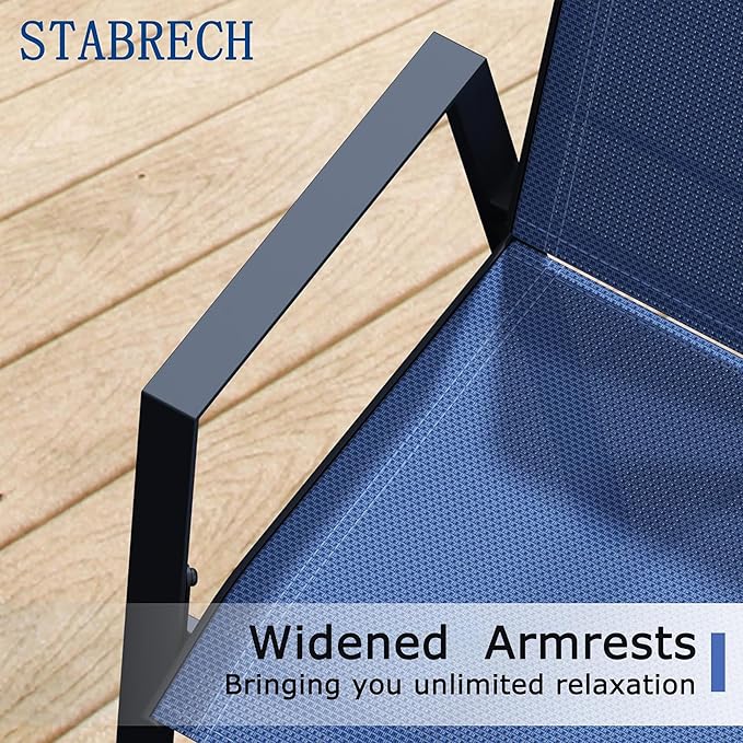 Outdoor Patio Chairs Set of 4, Blue Stackable Outdoor Chairs, Lightweight Patio Set with High Back, Metal Dining Chair for Lawn, Garden, Yard and Deck