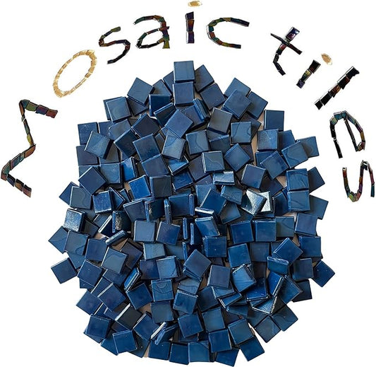 SMEIINIK 1.1lb Bulk Single Iridescent Color Mosaic Tiles for Crafts, Glass Mosaic Pieces for Mosaic Puzzles, Stained Glass Tiles for Mosaic DIY, Mosaic Making Supplies(AJ77-29)