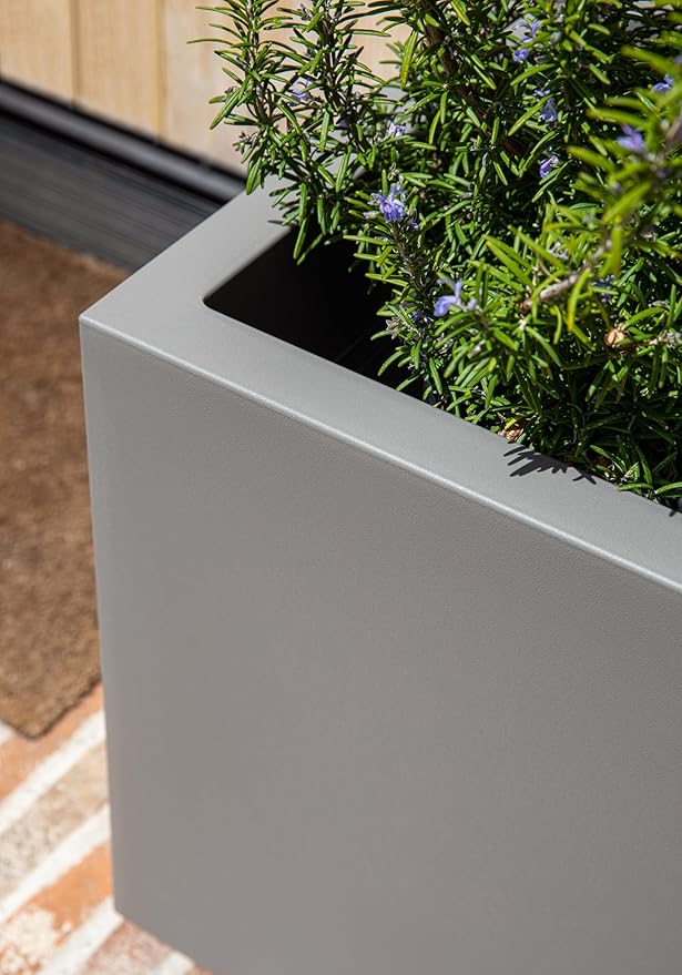 Veradek Block Series Cube Plastic Planter - Large Square Planter for Indoor or Outdoor Patio/Garden | Durable All-Weather Use with Drainage Holes | Modern Décor for Tall Plants, Trees, Flowers