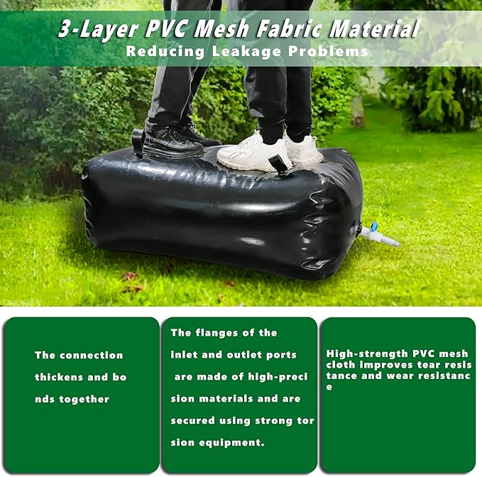 MXQMKL 330 L/87.1 gal Water Bladder Storage Containers, Foldable Portable Water Tank Large Capacity Soft Water Bag, Drought Resistance, Fire Prevention, Emergency Water