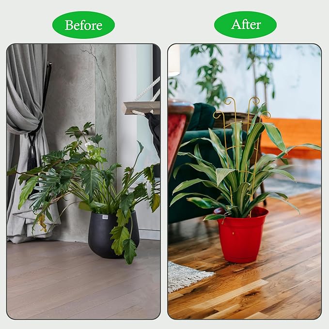 30 Inch Plant Trellis Indoor for Potted Plants 3 Pack Indoor Plant Trellis for Climbing Plants Stackable Houseplant Trellis Metal Garden Pot Trellis for Vine Ivy Support(30inch Gold)