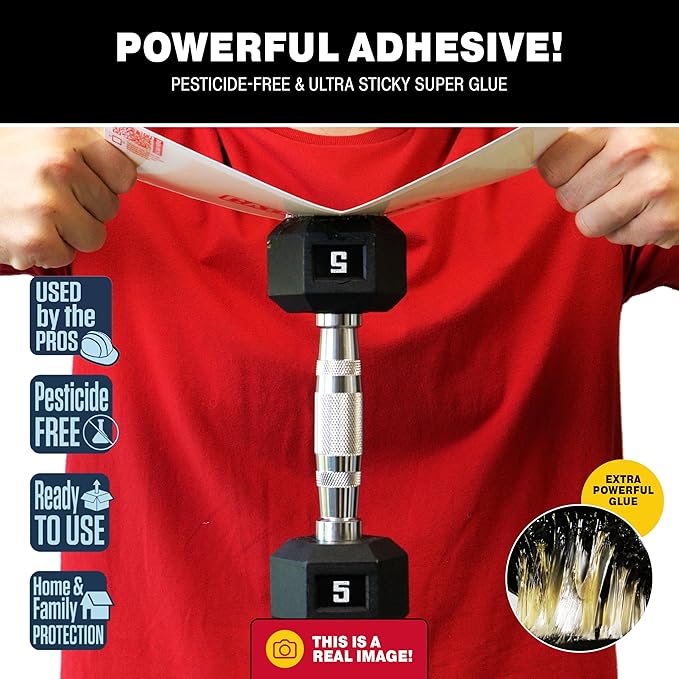 Catchmaster Crawling Insect Trap XL Giant Glue Traps 20-PK, Adhesive Bug Catcher, Spider, Cricket, Ant & Roach Traps for Home, Bulk Insect Glue Boards for House & Garage, Pest Control for Home