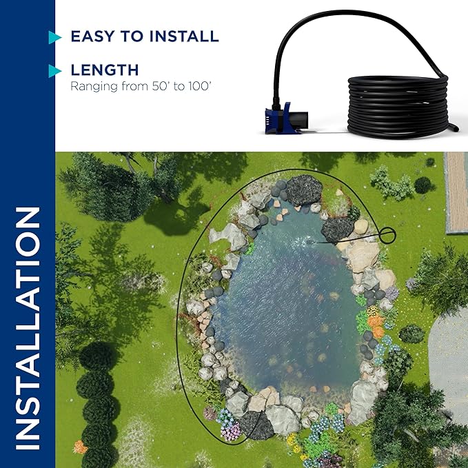 Alpine Corporation 100 Ft. PVC Tubing with 3/8" Inside Diameter for Ponds and Fountains, Black