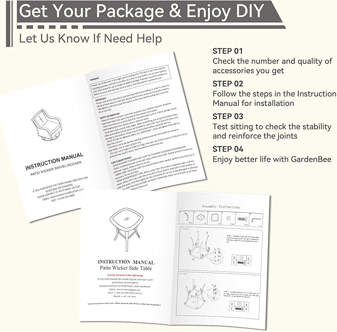 2 Pieces Outdoor Swivel Rocker Patio Chairs Set - Outdoor Wicker Patio Conversation Sets with 1 Side Table, Olefin Fabric Cushions Suitable for Backyard Deck and Porch, Orange