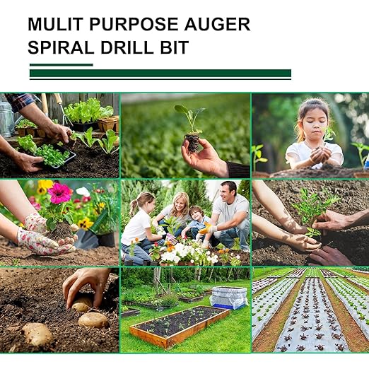 Garden Auger Drill Bit for Planting 2x14.5, Spiral Ground Auger Drill for 3/8" Hex Drive Drill, Bulb and Flower Planter Tool