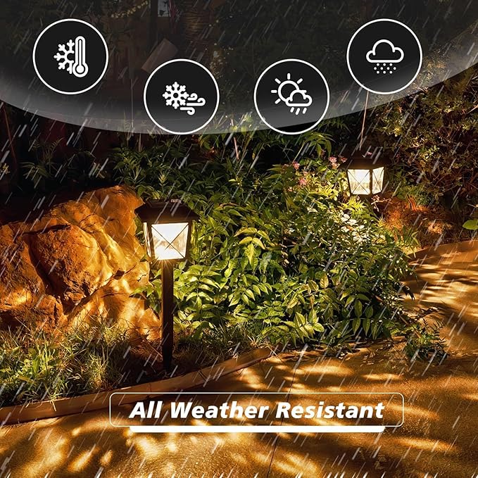 8 Pack Large Rotating Solar Lights Outdoor Waterproof 2 Modes Twinkling Decorative Lights for Garden Yard Pathway Walkway Decorations Landscape Lighting. (8)