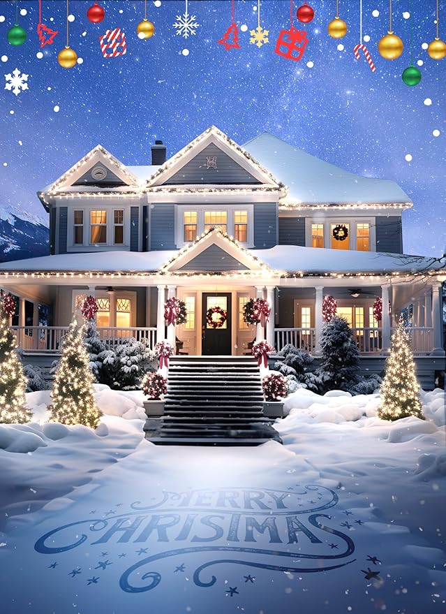 C7 Pure White LED Christmas Lights, 25Ft Vintage String Lights with 25+1 Plastic Bulbs, E12 Candelabra Base, Outdoor Retro Style Hanging Lights for Xmas Patio Fence Roofline Holiday Decorations