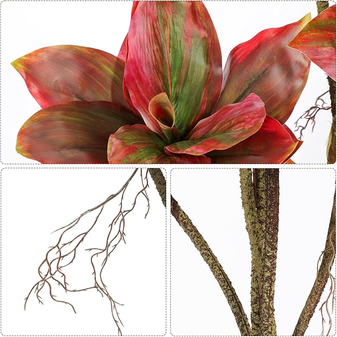 Artificial Tree 2.95Ft Faux Agave Plant Fake Tropical Yucca Palm Tree with 6 Heads in Pot Fake Dracaena Plants Tree for Home Decor Modern Office House Decoration Housewarming Gift Pink