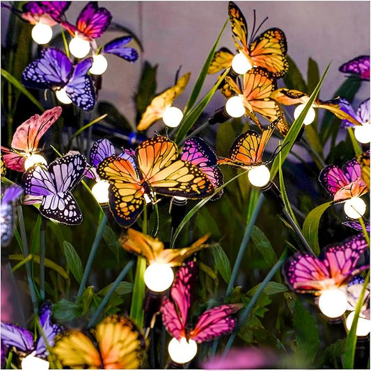Solar Garden Lights, Upgraded Swaying Butterfly Light,Outdoor Light,Decorative Lights Yard Patio Pathway Decoration, Larger Solar Panel & Better Sway Effect (4 Pack)