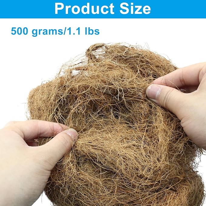 1 Pack Coconut Husk Fiber, 1.1 pounds Natural Coconut Shell Fiber Silk for Pot Plants, Orchids