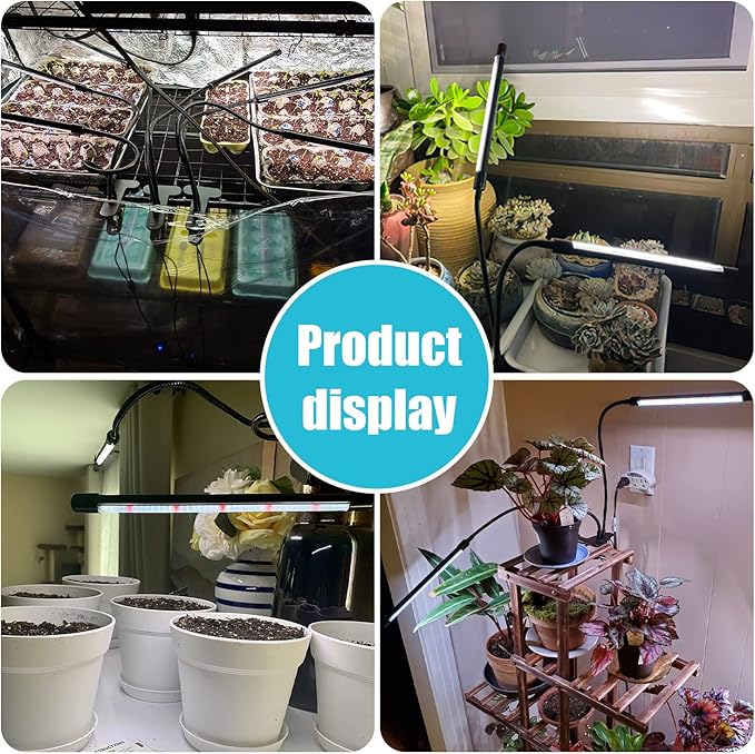 Grow Lights for Indoor Plants, 84LEDs Clip Plant Lights, Full Spectrum LED Plant Growing Lamps with FlexibleGooseneck4/8/12/18H Timer, 3 Spectral Modes, 10 Dimmable Levels (1 Pack)