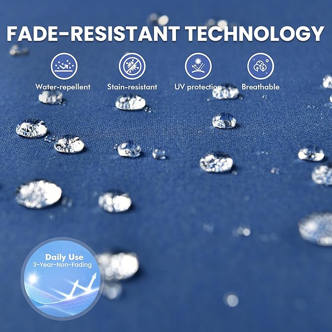 Outdoor Swivel Rocker Patio Chairs with Side Table,Wicker Swivel Rocking Chair Set of 2,3PCS High Back Wicker Patio Furniture Set Glider Chairs for Porch, Balcony, Deck,Yard,Navy Blue