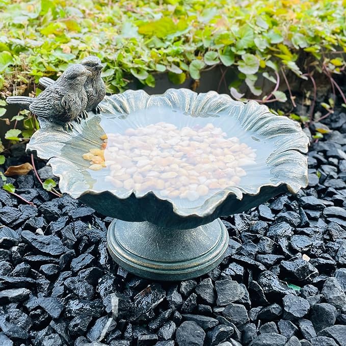 Bird Baths for Outdoors, Garden Decorations Hummingbird Feeders, Outdoor Sculpture Yard Art Large Lawn Ornament Patio Figurine Bird Feeder Resin