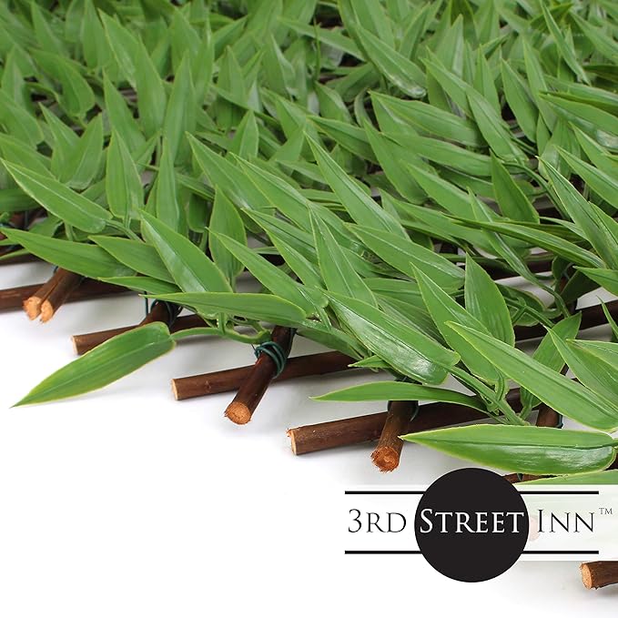 3rd Street Inn™ Leaf Trellis - Bamboo Greenery Panel - Boxwood and Ivy Privacy Fence Substitute - DIY Flexible Fencing (1, Bamboo)