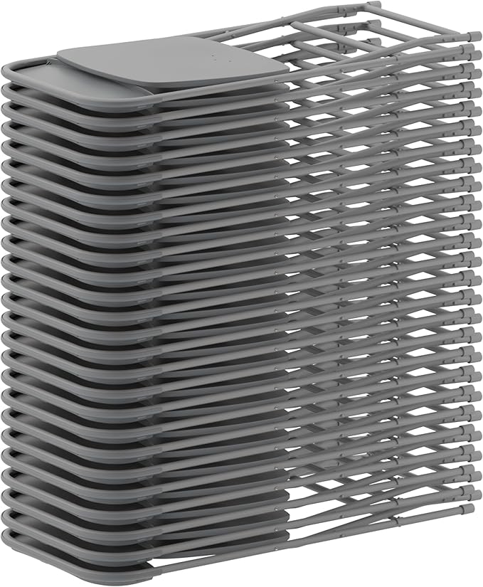 Flash Furniture Hercules Series Plastic Folding Chair - Grey - 6 Pack 650LB Weight Capacity Comfortable Event Chair-Lightweight Folding Chair