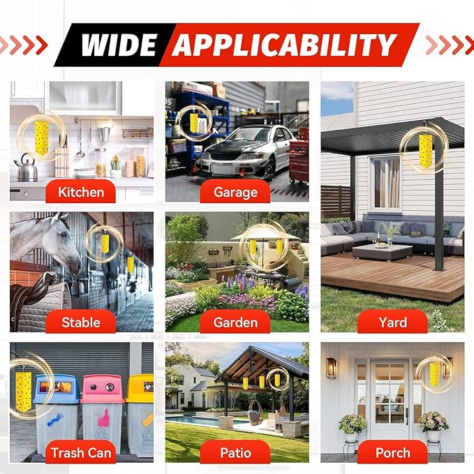 LULUCATCH Sticky Fly Traps, 10 Pack Fly Traps Indoor with Hanging Hook, Odorless Yellow Sticky Gnat Traps for Mosquitoes, Non-Toxic Bug Catchers for Fleas, Drain Flies, Moths, Insects