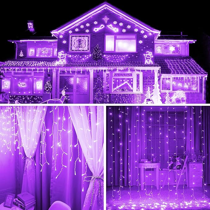 String Lights, 2 Pack Battery Operated String Lights with Remote Timer Waterproof 8 Modes String Lights for Bedroom,Garden,Party,Xmas Tree Indoor Outdoor Decorations (Purple, 36)