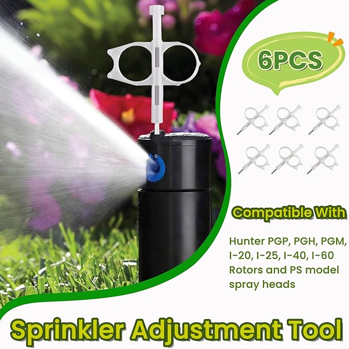 6 PCS Sprinkler Adjustment Tool Compatible with Hunter MP PGP Sprinkler Head, Spray Head Pull up Tool Kit Fit for Garden Lawn Irrigation System Repair