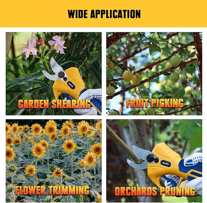 Mellif Electric Pruning Shears Compatible With DeWalt 20V Max Battery (Tool Only), Cordless Garden Pruner w/ 2,6000RPM Brushless Motor, Imported Steel Blades-25mm(0.98 Inch) Cutting Diameter