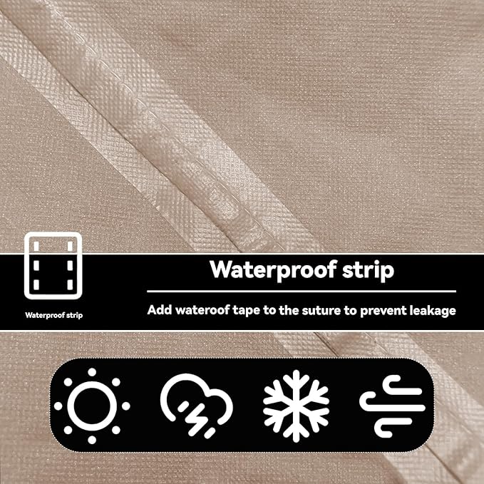 Outdoor Prep Table Cover- Heavy Duty Waterproof Cover for Outdoor Stainless Steel Table,Compatible with 46 inch Outdoor Utility Cart and Storage Cabinet Khaki