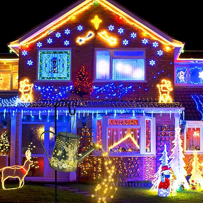 YJFWAL 2 Pack Watering can with Lights, Solar Watering can Lights, Memorial Gifts Garden Decor Outdoor Lanterns Waterproof for Garden Table Patio Yard Pathway Walkway