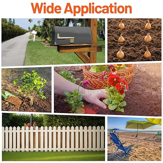 ‎4"x24" Auger Drill Bit for Planting – Heavy Duty Garden Auger Post Hole Digger with Spiral Double Blade & 3/8" Hex Drive for Fast Hole Drilling