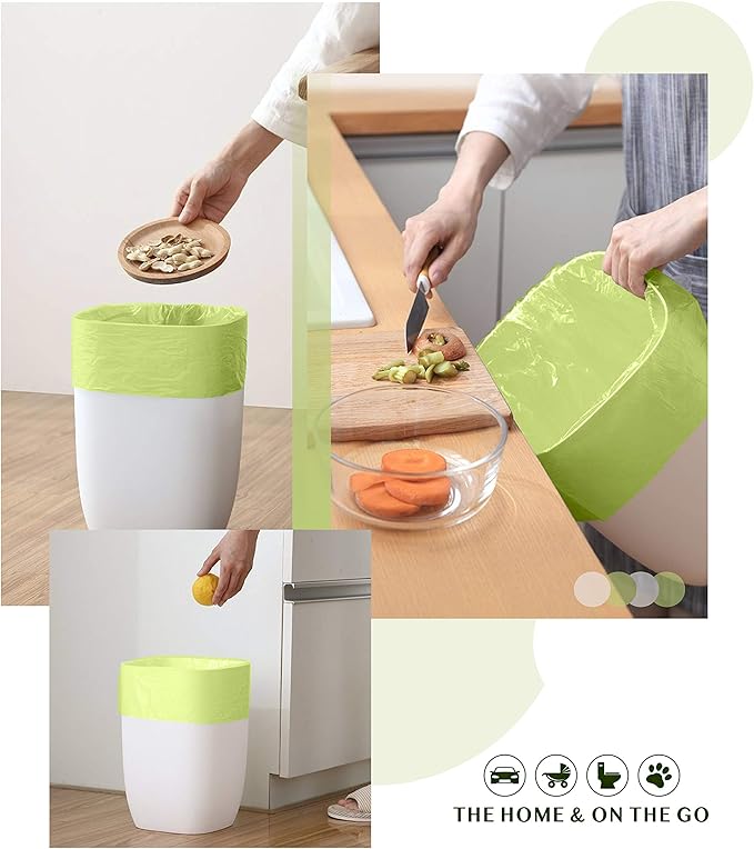 Compostable Trash Bags - FORID 8 Gallon Garbage Bags 150 Count Trash Can Liners 30 Liter Unscented Medium Wastebasket Bags for Kitchen Bathroom Home Office Garbage Can (5Rolls/Green) - Durable & Thick