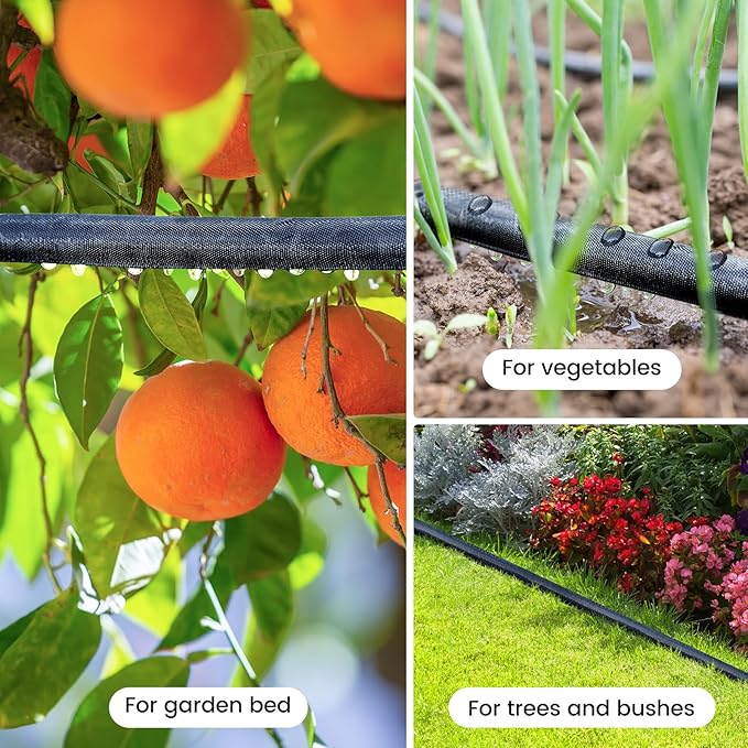 Soaker Hose 25ft for Garden Beds, Drip Irrigation Hose Saves 80% Water, Leak Proof Sprinkler Hose For Garden, Lawn, Flower Bed, Vegetable Field (25FT)