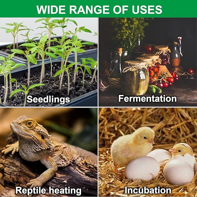 Seedling Heat Mat Hydroponic Plants Heating Pad, Seed Starting Greenhouse and Germination, Waterproof Durable Heating Pad for Indoor Home Gardening Seed Starter(10“x20.75”)