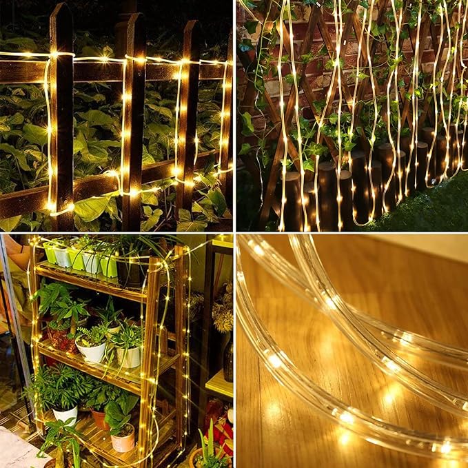 Solar Rope Light Waterproof IP65 39FT 100LEDs Outdoor LED ‎Solar Outdoor Lights for Party Garden Yard Home Wedding Christmas Halloween Holiday Tree Decoration Lighting