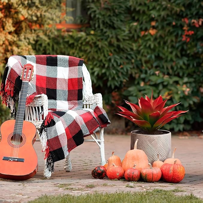 Velener Fall Fake Agave Artificial Plant, Red Fake Succulents Plant for Room Decor, Unpotted Faux Agave Stems Plant for Fall Outdoor/Indoor Decor, 22 inches, Set of 2