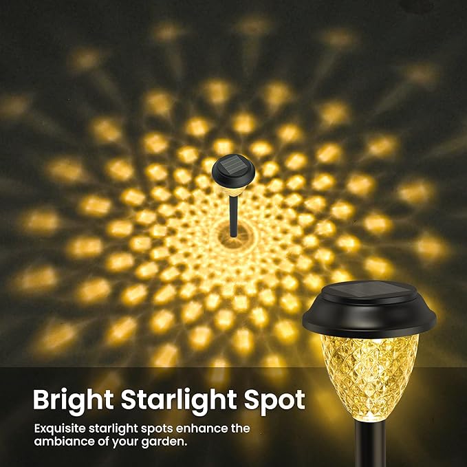 SOLPEX Solar Lights for Outside,2 Pack Solar Lights Outdoor Waterproof,Warm White Outdoor Solar Lights for Yard,Garden,Pathway,Patio and Landscape Lighting Decor